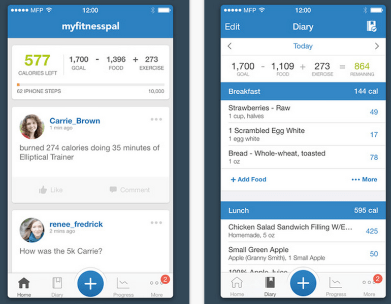 my fitness pal : Calorie food database